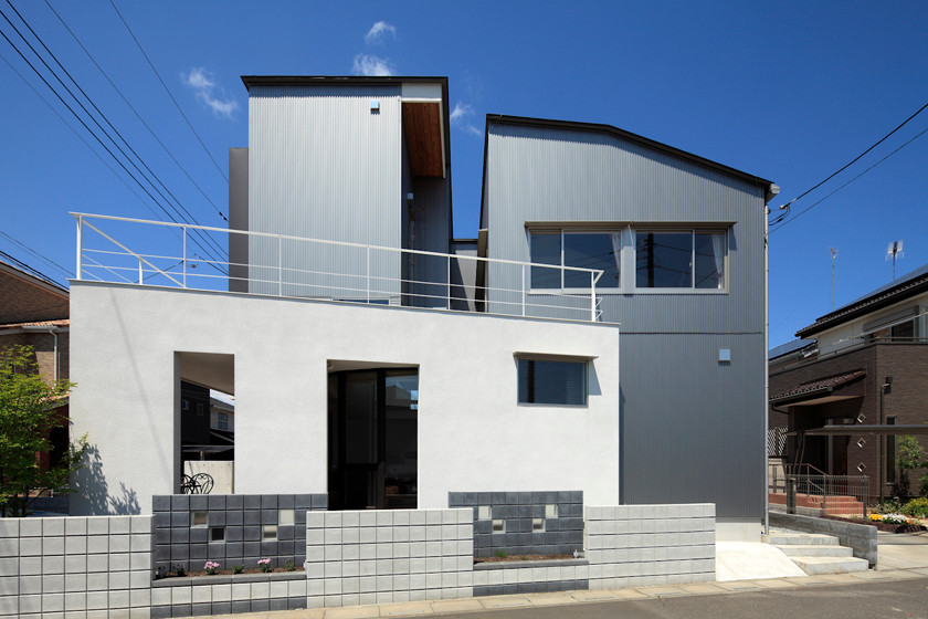 ナチュラル モダン 街角の多層テラス 離れと円弧リビング お立ち台 Contemporary House Exterior Tokyo By 長谷川建築デザインオフィス Hasegawadesign Houzz Uk