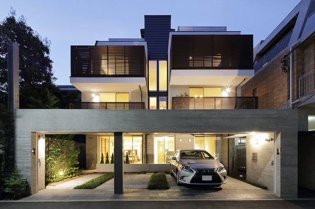 下落合の３世帯住宅 Contemporaneo Fachada Tokio De イメージグラム Houzz