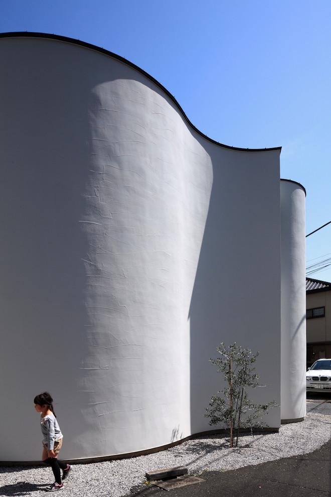 休符の家 Rc円弧壁 木造 耐震の新しいカタチ Contemporary Exterior Tokyo Suburbs By 長谷川建築デザインオフィス Hasegawadesign Houzz
