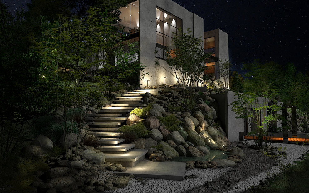 外構 エクステリア 造園 設計パース Rikcad とある別荘のパース Industrial Exterior Other By 株式会社ユニマットリック Houzz