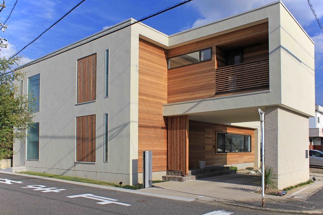 格子の塀の家 Contemporain Facade Autres Perimetres Par K A Design Office ケーエーデザインオフィス Houzz