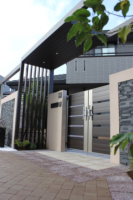 静岡市 プラスｇとインゴットでハイクォリティなクローズエクステリア Moderne Facade Autres Perimetres Par 有 あすなろガーデン Houzz
