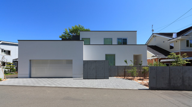 Case7 Contemporain Facade Sapporo Par ケント ハウス株式会社 Houzz