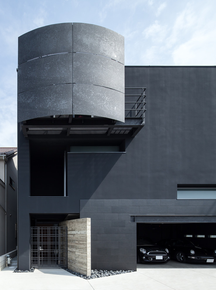 Garagehouse In 石切 Contemporary Exterior Kobe By 田中一郎建築事務所 Houzz