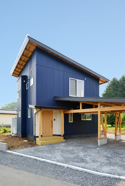 Hufuプラスワン ローコストで建てる規格型の木の家 Contemporaneo Fachada Otras Zonas De 有限会社 コウ設計工房 Houzz