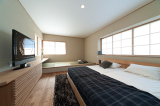 おしゃれな和風の寝室の画像 21年9月 Houzz ハウズ