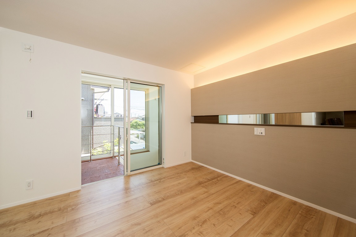 寝室の間接照明の事例画像 Houzz