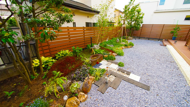 和モダンガーデン Moderne Japonais Jardin Autres Perimetres Par マルモコハウス Houzz