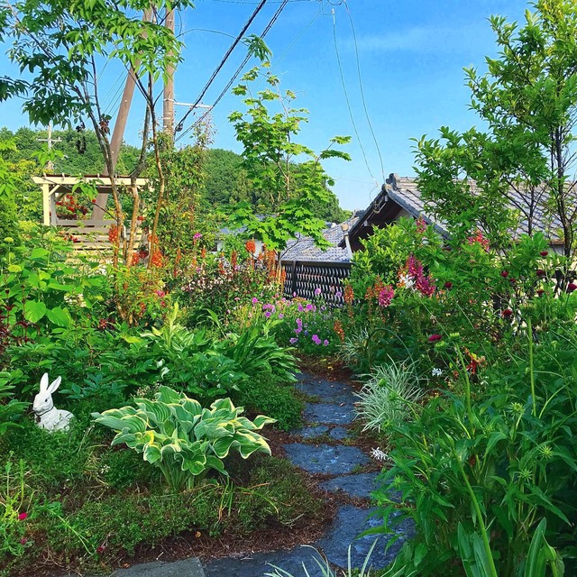 自然石を使った園路とパーゴラのあるナチュラルガーデン Country Garden Other By 富士西麓ガーデン Houzz Uk