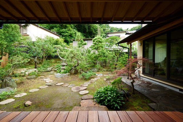 通り庭のある家 Asiatique Jardin Autres Perimetres Houzz