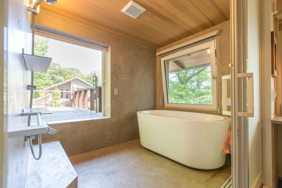 造作風呂 開く高断熱住宅 Modern Bathroom Other By 株式会社マクス Houzz