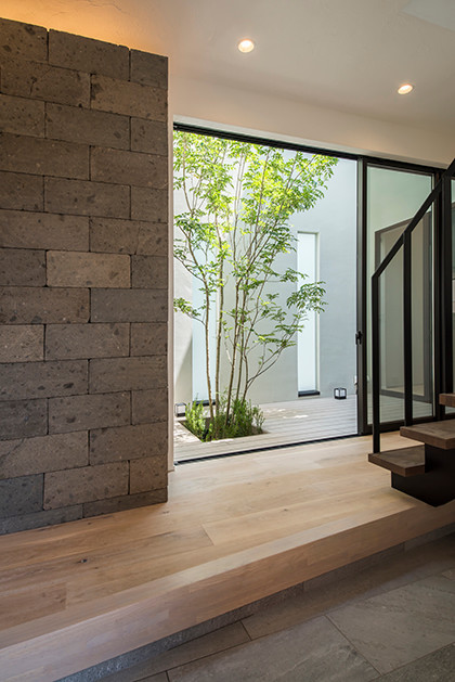 2つの中庭の家 Asian Entrance Tokyo Suburbs By カジャデザイン Houzz Ie