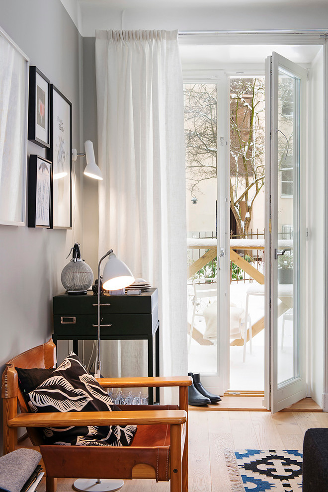 Inspiration for a scandinavian family room remodel in Stockholm