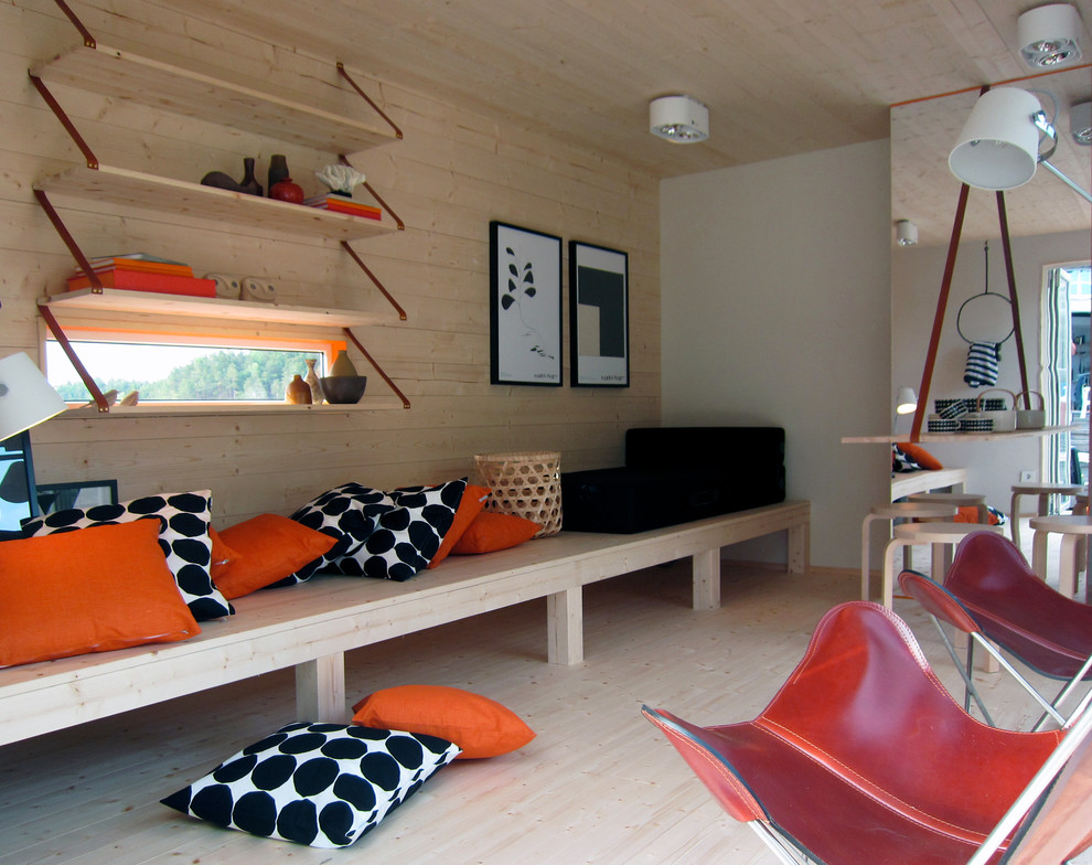 Inspiration pour une salle de séjour minimaliste.