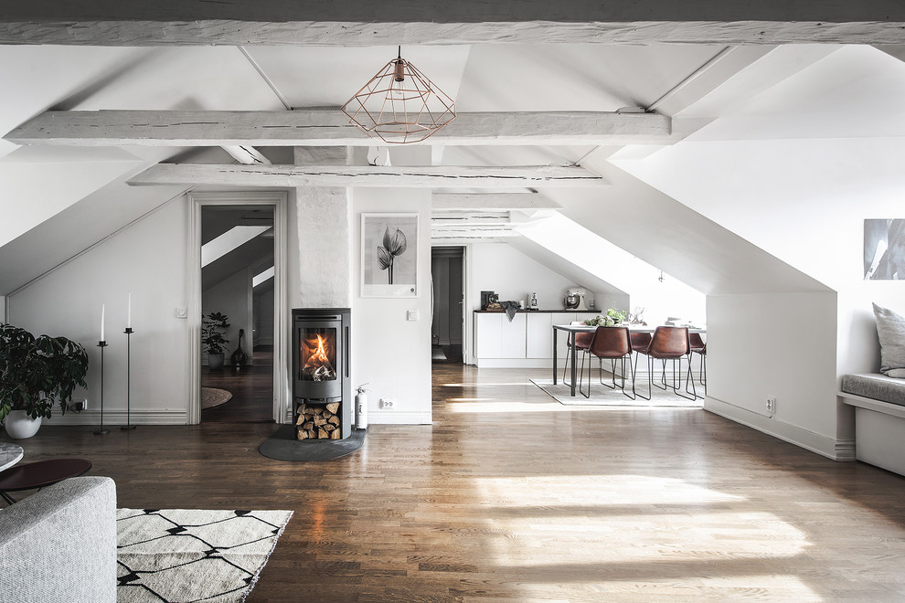 Источник вдохновения для домашнего уюта: большая гостиная комната в скандинавском стиле