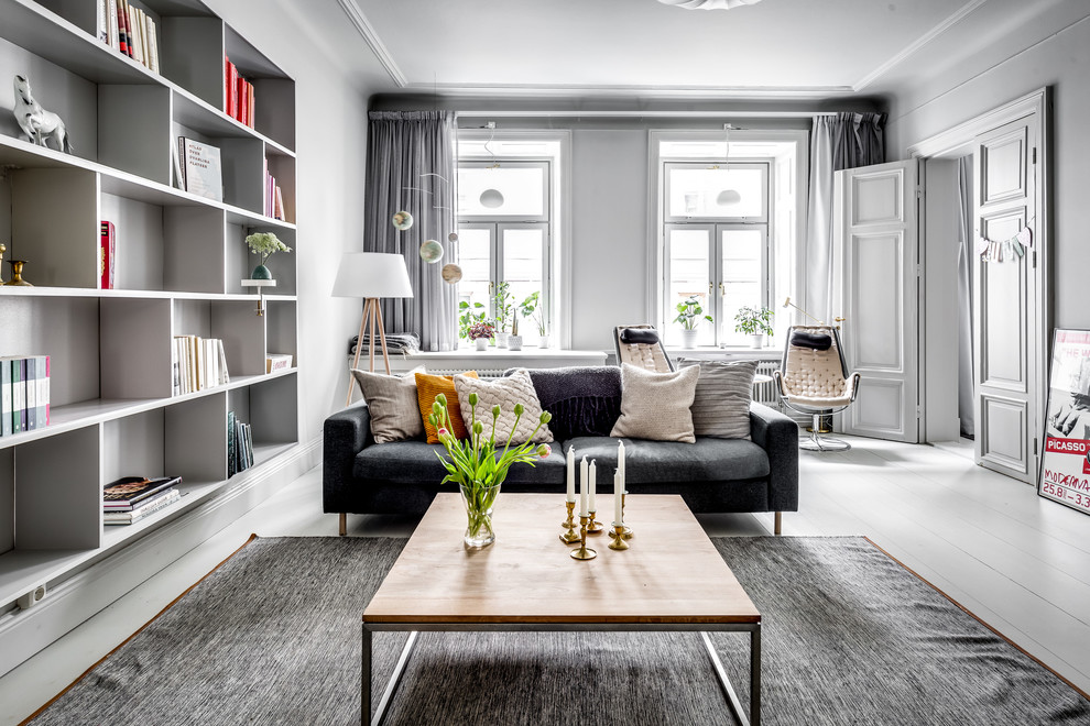 Inspiration for a modern family room remodel in Stockholm