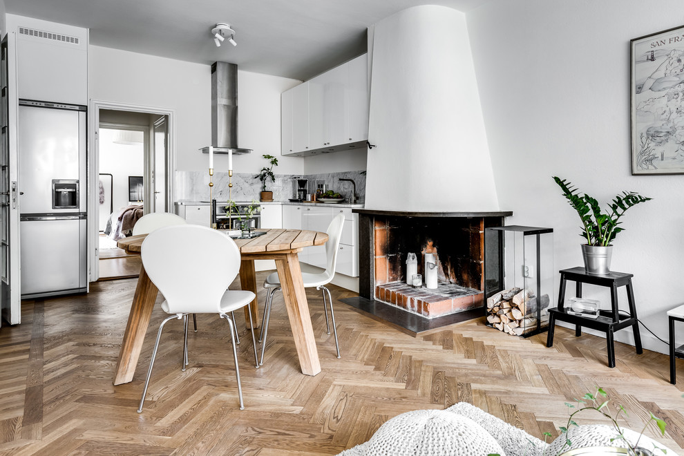 Inspiration for a scandinavian family room remodel in Stockholm