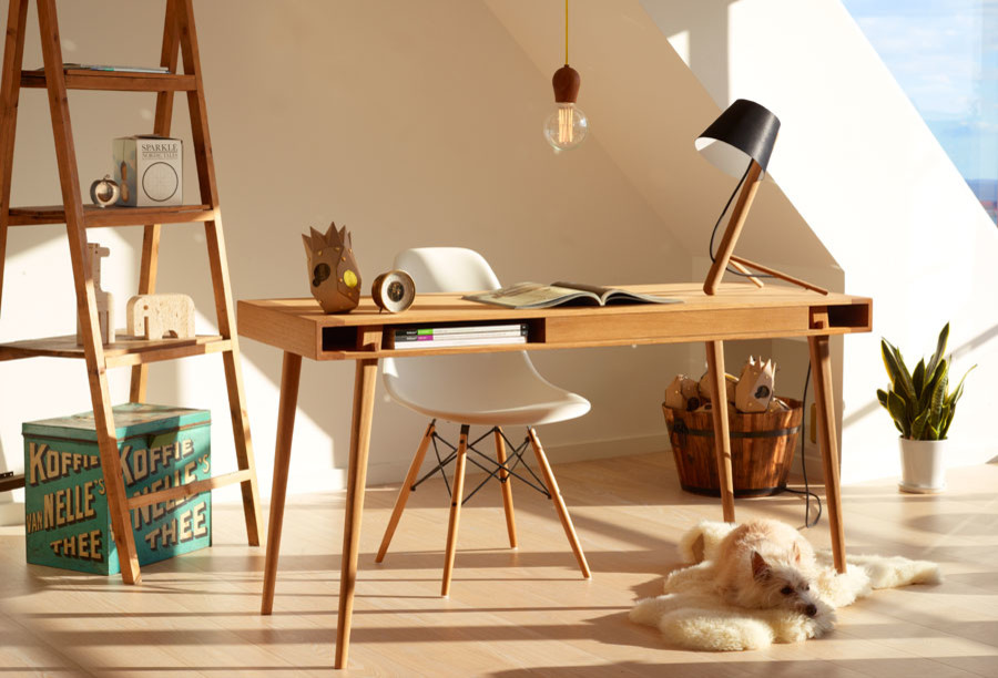 Stilvoller Schreibtisch POET DESK in Eiche geölt - Scandinavian - Home  Office - Other - by HolzDesignPur | Houzz