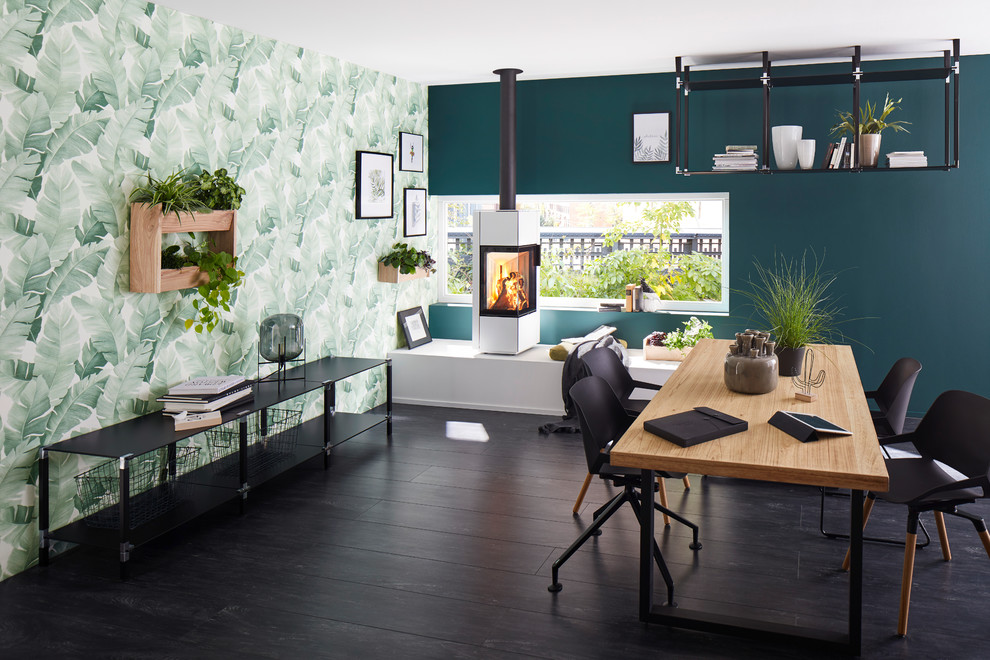 Inspiration for a contemporary home office remodel in Other