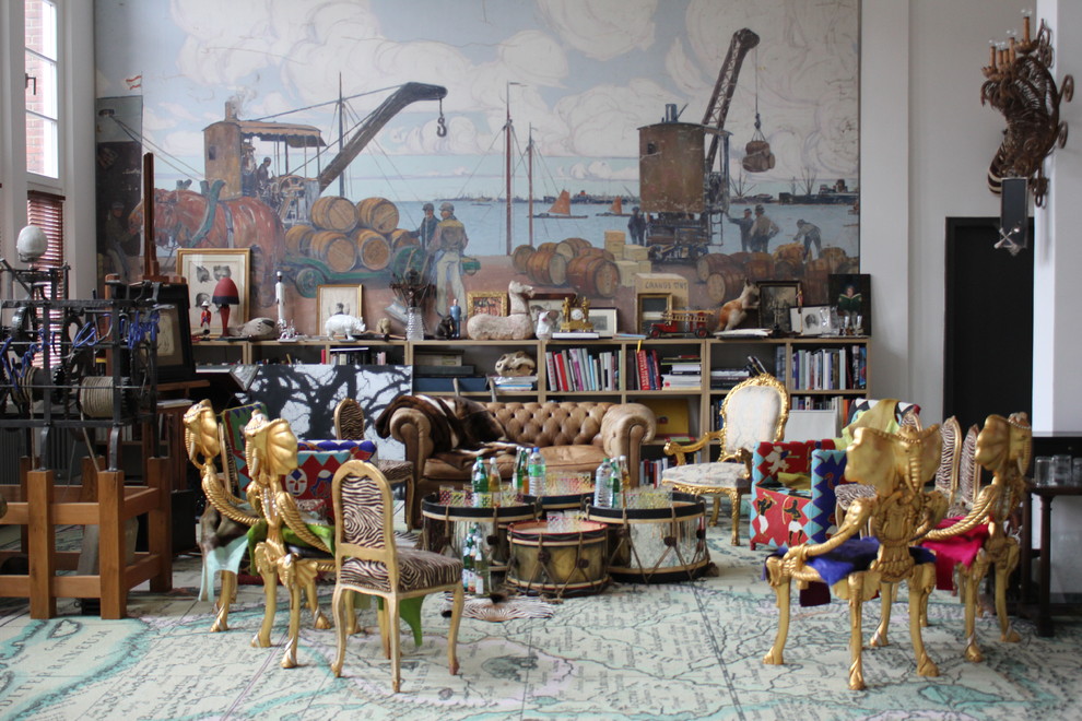 Photo of an eclectic home office in Hamburg.
