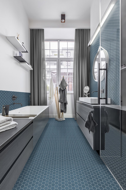 Trendy hexagon-fliser i høj italiensk kvalitet - Scandinavian - Bathroom -  Copenhagen - by FLISE BENT A/S | Houzz