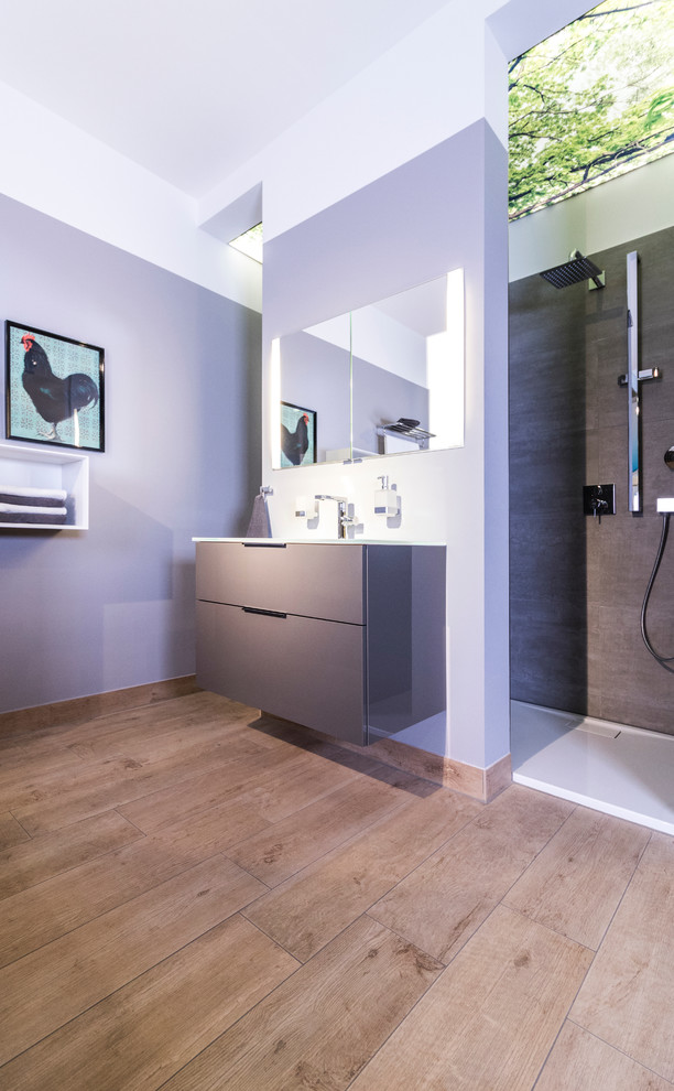 Photo of a large contemporary bathroom in Hanover.