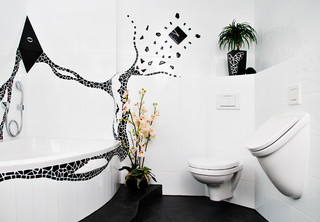 Дизайнерская керамическая плитка в ванной комнате – модная оттеночная палитра (фото)