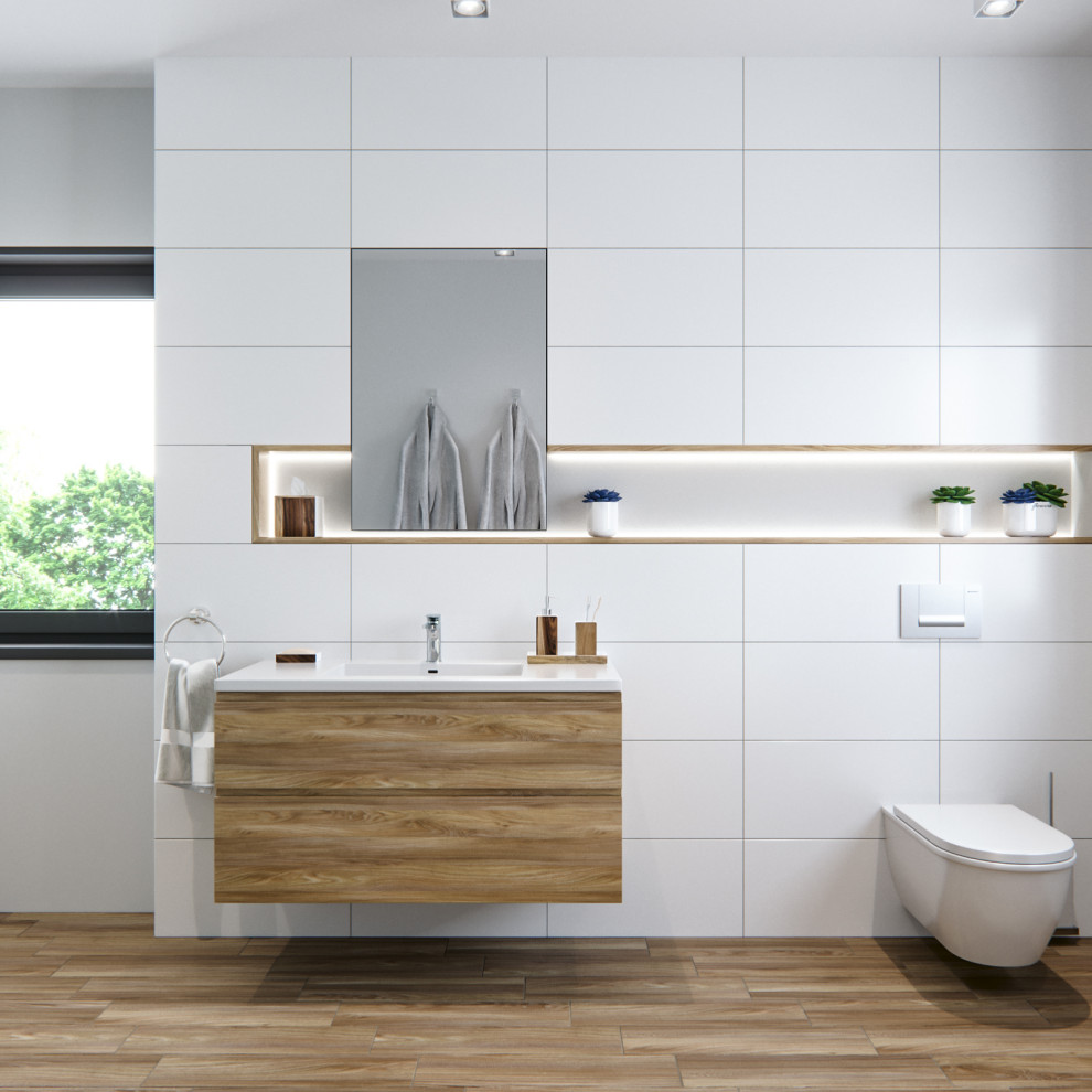 Example of a minimalist bathroom design in Frankfurt