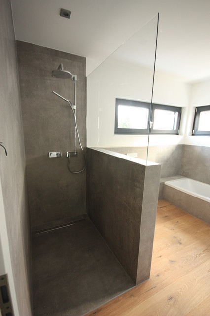 bodengleiche Dusche, Fliesen im Großformat 120x240 cm - Modern - Badezimmer  - Sonstige - von Fliesen Schmidt GmbH | Houzz