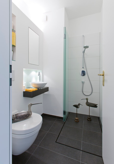 Ideen für kleine Bäder/ Gäste WC mit Dusche - Modern - Badezimmer - Hamburg  - von baqua | Houzz
