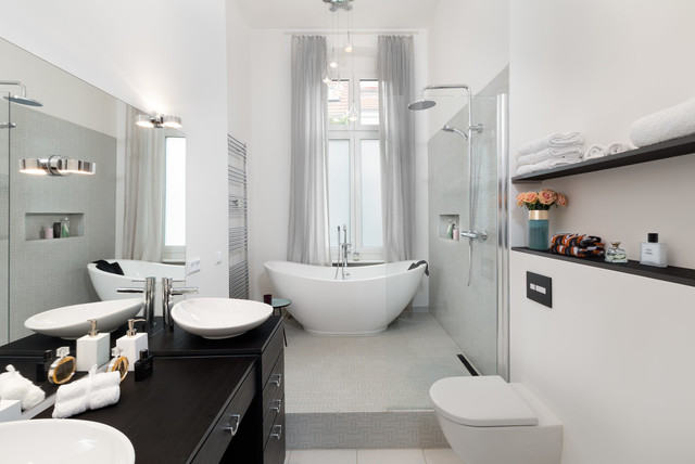 INTERIOR DESIGN - ku'damm altbau renovierung - berlin charlottenburg -  Contemporary - Bathroom - Berlin - by re-vamp - Home Staging & Design |  Houzz IE
