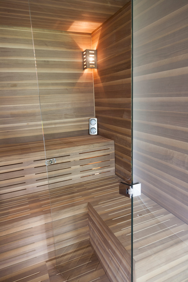 Idee per una sauna contemporanea di medie dimensioni
