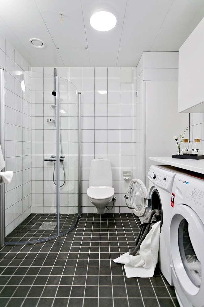 Пример оригинального дизайна: ванная комната в скандинавском стиле