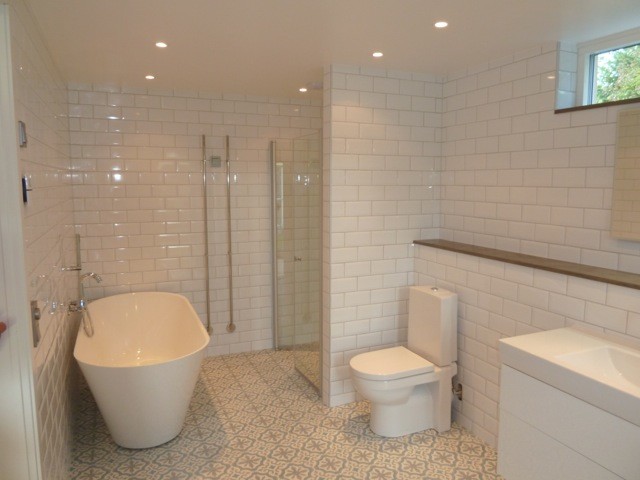 Contemporary bathroom in Gothenburg.