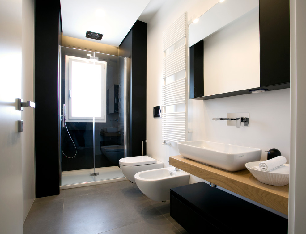 Inspiration for a contemporary powder room remodel in Rome