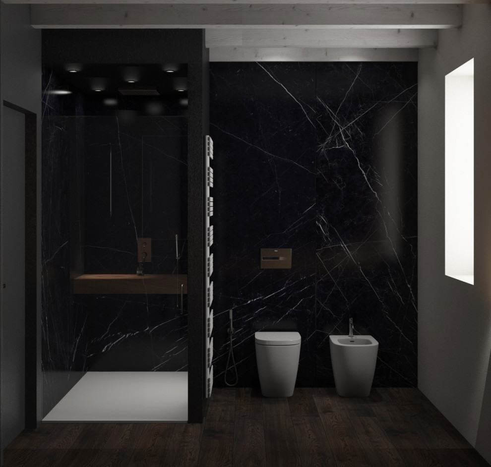 Example of a trendy powder room design in Other