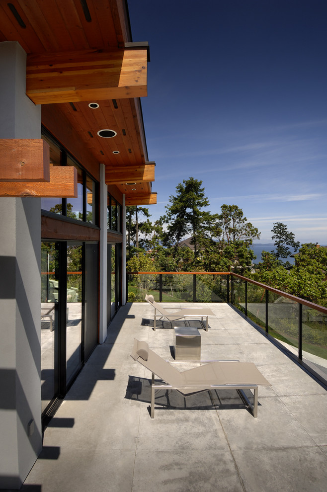 Contemporary balcony in Vancouver with no cover.