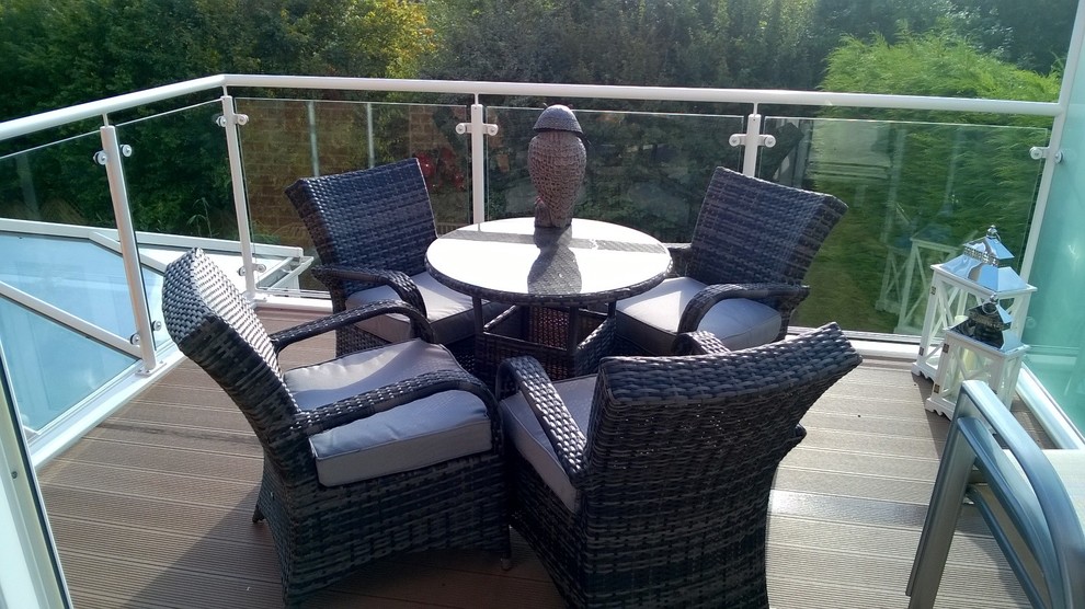 This is an example of a contemporary balcony in Devon with no cover.