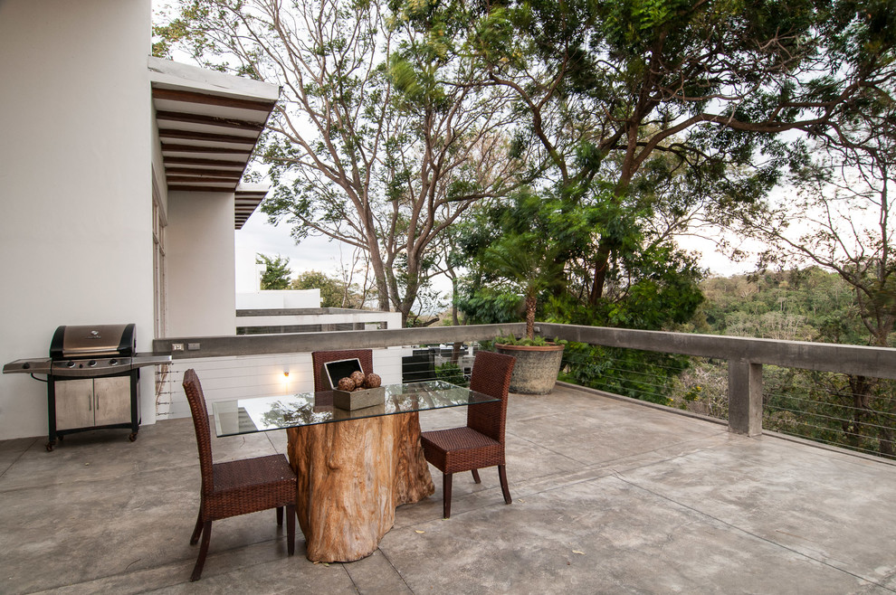 Inspiration for a contemporary balcony remodel in Other with no cover