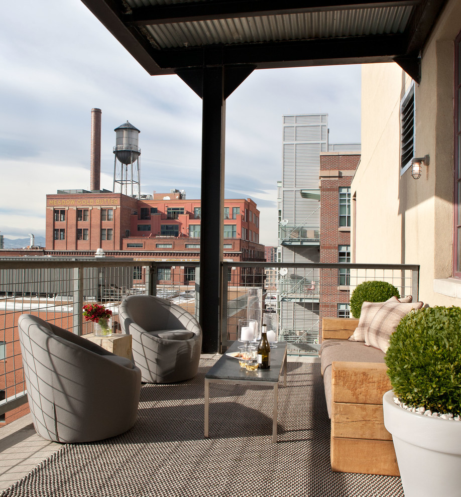 Inspiration for an industrial balcony in Denver.