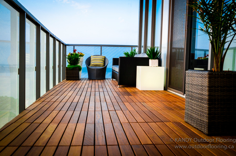Cumaru Exotic Hardwood Condo Balcony Flooring Contemporary Balcony