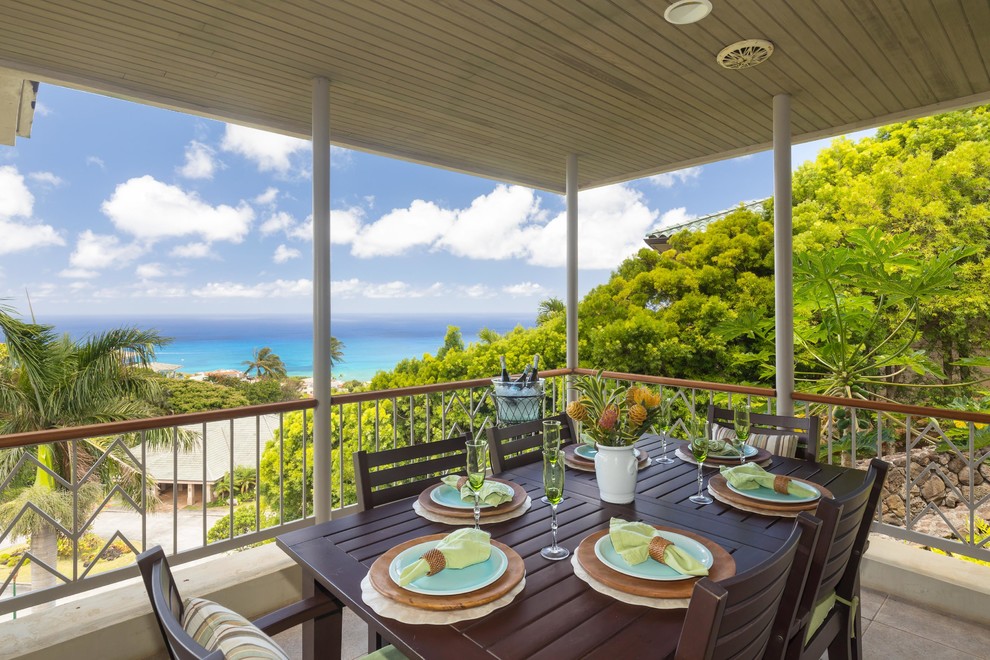 Hawaii Loa Ridge Oceanview Home Tropical Balcony Hawaii by