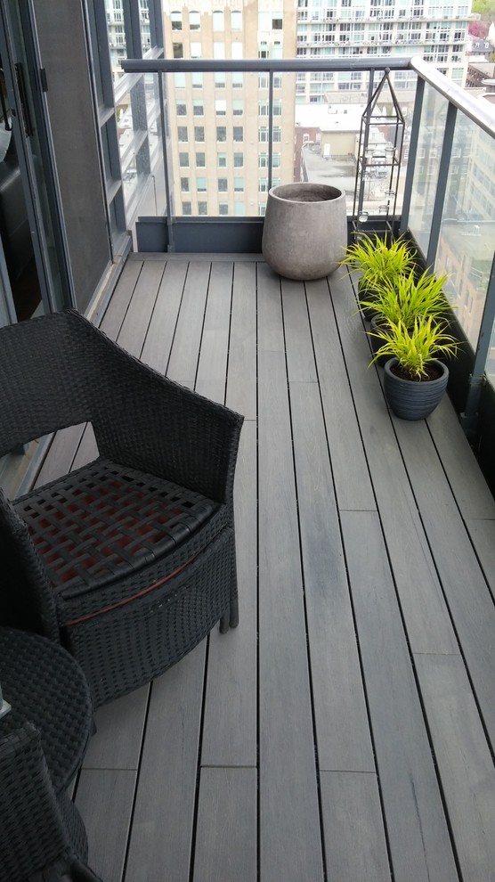 King West Toronto Staggered Composite Deck Contemporary Balcony