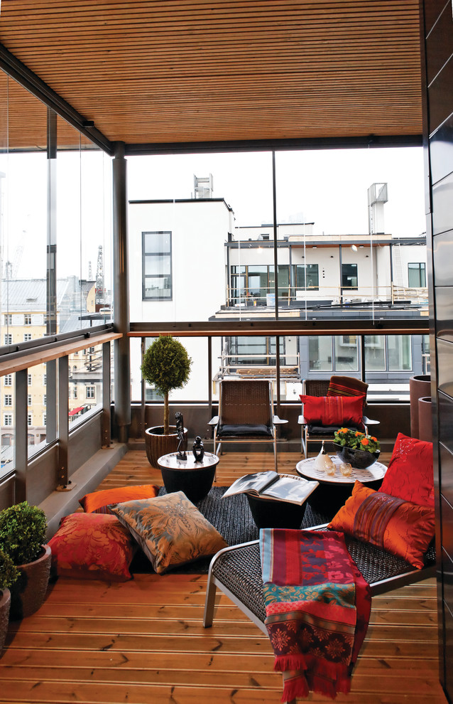 Moroccan Inspired Balcony Windbreak Contemporary Balcony