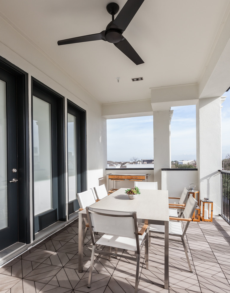 Museum District Townhome Traditional Balcony Houston by Connie