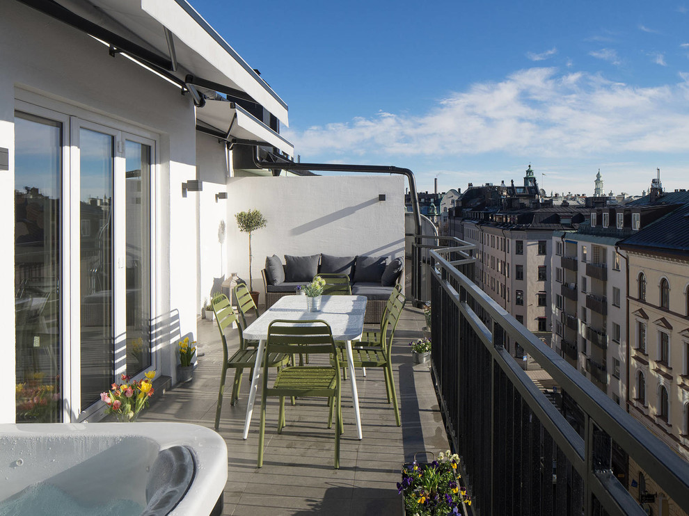Moderner Balkon in Stockholm