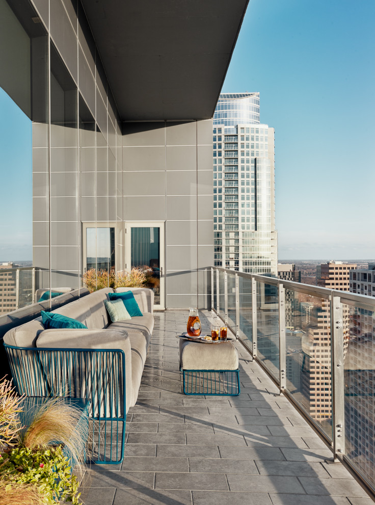 Cette photo montre un balcon moderne.
