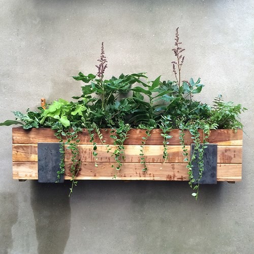 Aménagement d'un petit balcon montagne avec des plantes en pot.