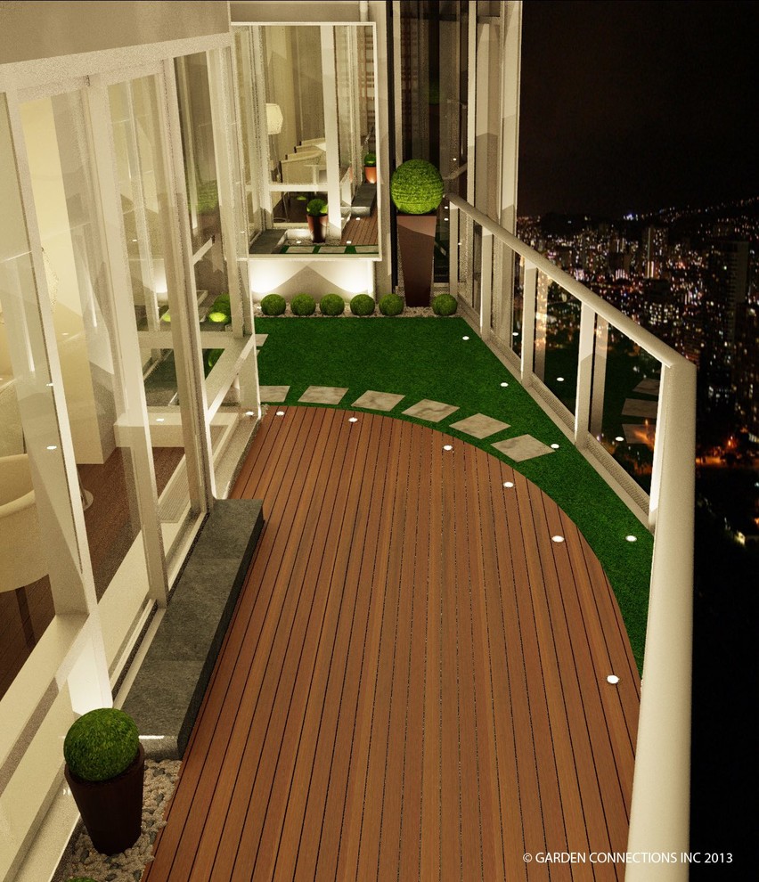 Идея дизайна: балкон и лоджия среднего размера в современном стиле