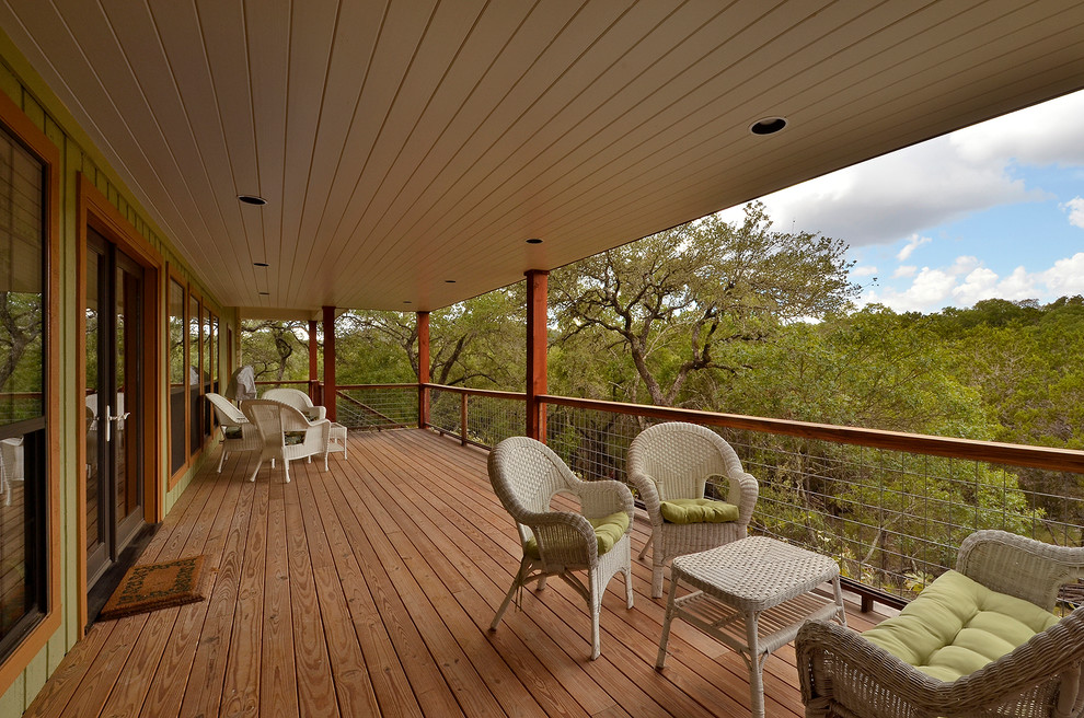 Example of a mountain style balcony design in Austin